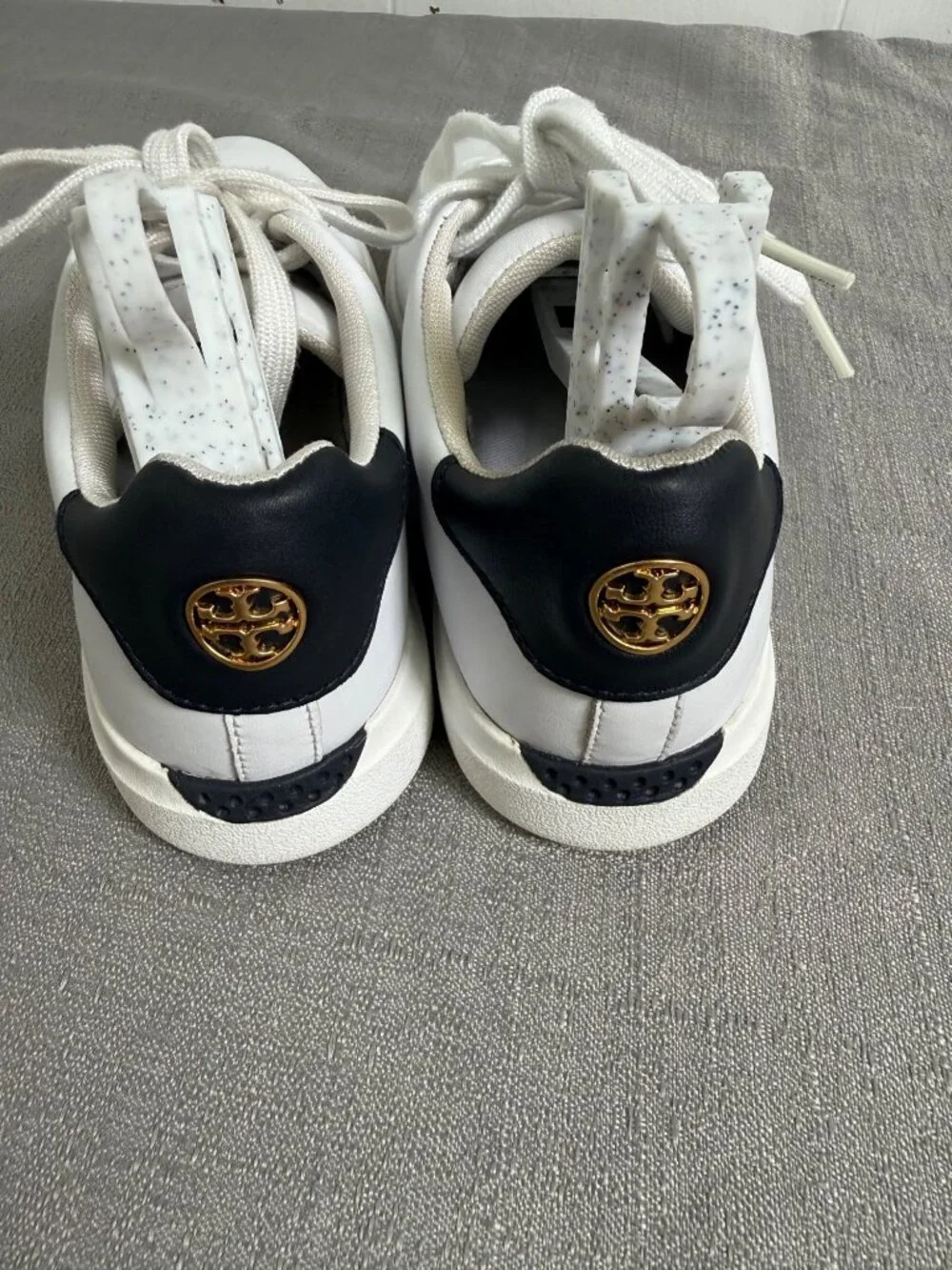 Tory Burch Howell Court Sneakers Size 6.5 Smooth Calf Titanium White Preppy Lux